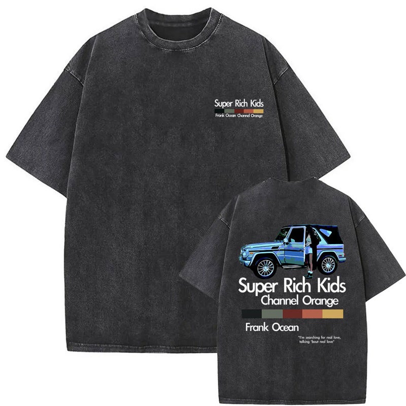 Washed Vintage Frank Fashion T-Shirts Blond Self Control Gra - Image 3