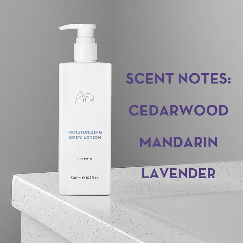 Aria Moisturizing Body Lotion Hydrating Shea Butter Scented with Cedarwood Green Mandarin Lavender Vegas Hotel Body Lotion 10 oz - Image 2