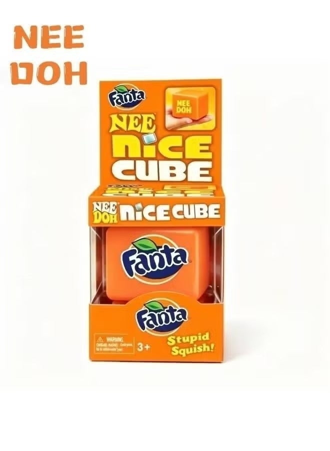 Fanta NeeDoh Fanta Nice Cube Sensory Squeeze Toy, 2.25-inch, Orange, 1 Pack - Image 1