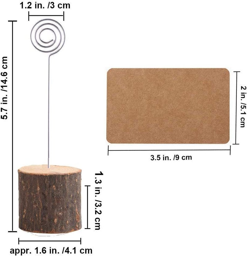senover Place Card Holders Set 20pcs Rustic Wood Table Number Holders with 30pcs Cards Perfect for Wedding Decor and Party Decoration - Image 2