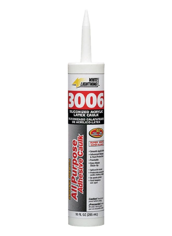 WHITE LIGHTNING All Purpose Adhesive Caulk White 10 oz 30060  - Image 1