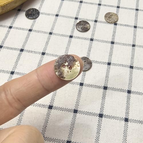 Chenkou Craft New Upick 11/13/15/23mm 100pcs Shell Buttons Sewing Craft Buttons 2 Holes (15mm) - Image 3