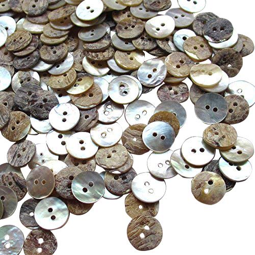 Chenkou Craft New Upick 11/13/15/23mm 100pcs Shell Buttons Sewing Craft Buttons 2 Holes (15mm) - Image 1