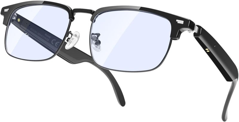 نظارات بلوتوث ، مع مكبرات صوت مفتوحة وعدسات الضوء الأزرق ، مناسبة لإجراء مكالمات هاتفية ومشاهدة مقاطع الفيديو والاستماع إلى الموسيقى والاستماع إلى البودكاست والكتب الصوتية - Image 1