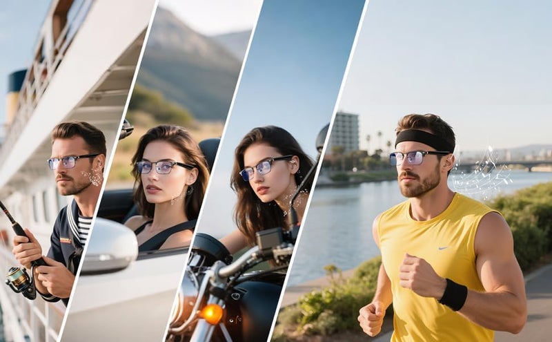 نظارات بلوتوث ، مع مكبرات صوت مفتوحة وعدسات الضوء الأزرق ، مناسبة لإجراء مكالمات هاتفية ومشاهدة مقاطع الفيديو والاستماع إلى الموسيقى والاستماع إلى البودكاست والكتب الصوتية - Image 2