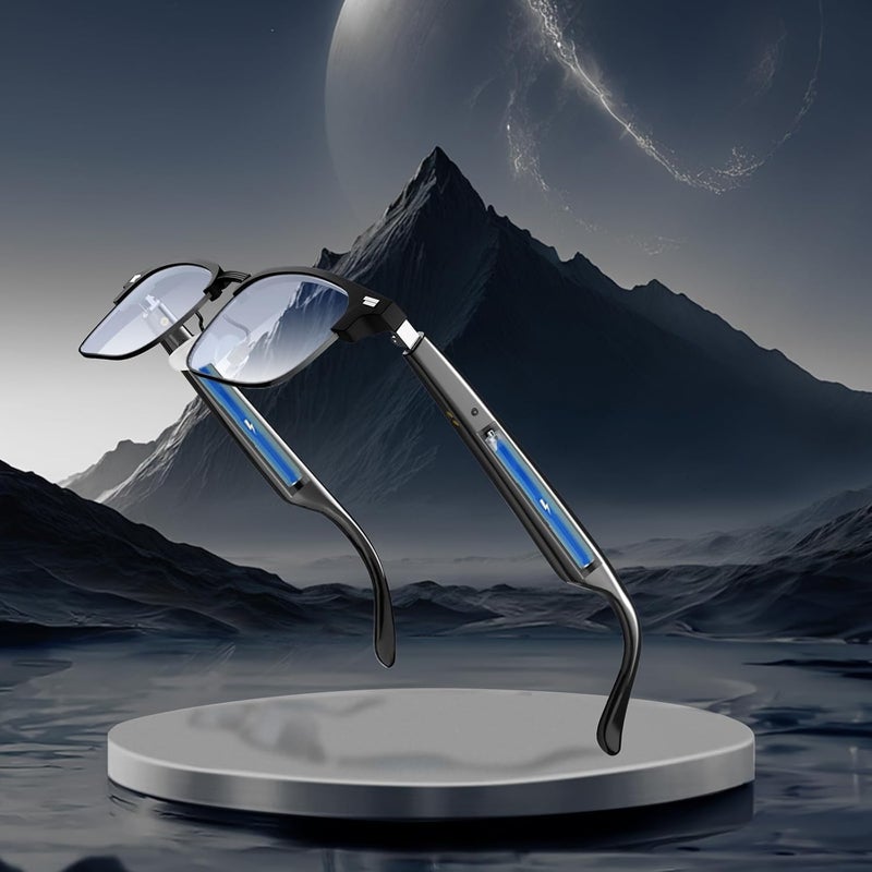 نظارات بلوتوث ، مع مكبرات صوت مفتوحة وعدسات الضوء الأزرق ، مناسبة لإجراء مكالمات هاتفية ومشاهدة مقاطع الفيديو والاستماع إلى الموسيقى والاستماع إلى البودكاست والكتب الصوتية - Image 4