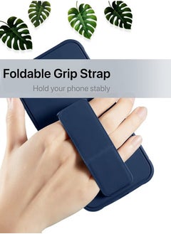 TIGER iPhone 16e 5G 2025 Hand Grip Foldable Magnetic Kickstand Wrist Strap Finger Grip with Built-In Iron Case Cover – Navy Blue, Durable Protection, Secure Grip, Adjustable Stand, Easy Access to Ports  - Image 2
