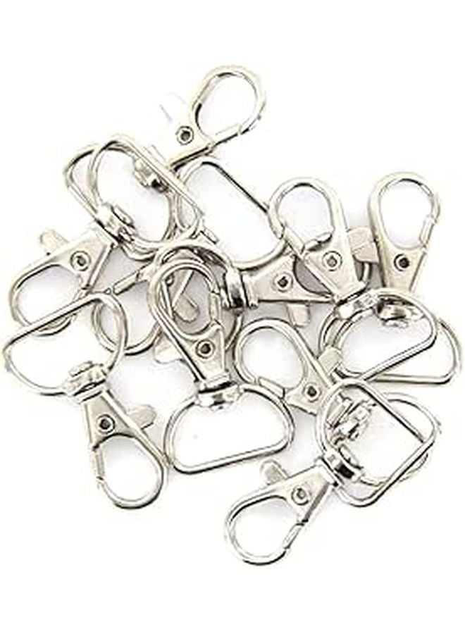 10Pcs Metal Lobster Claw Snap Hooks Swivel Keychain 25mm Silver DIY Craft Accessory - Image 1