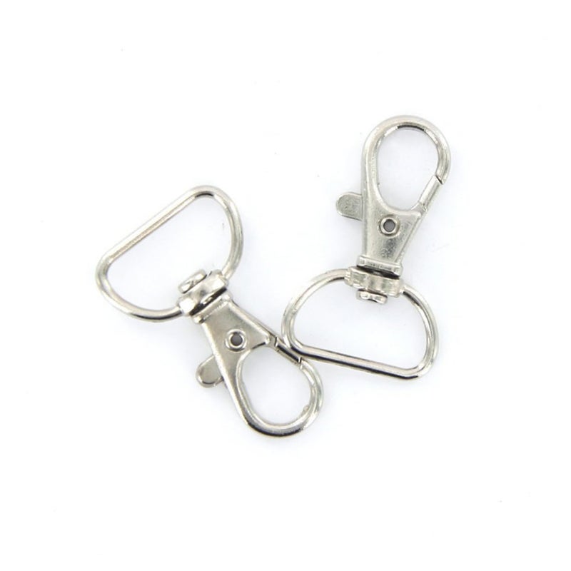 10Pcs Metal Lobster Claw Snap Hooks Swivel Keychain 25mm Silver DIY Craft Accessory - Image 3