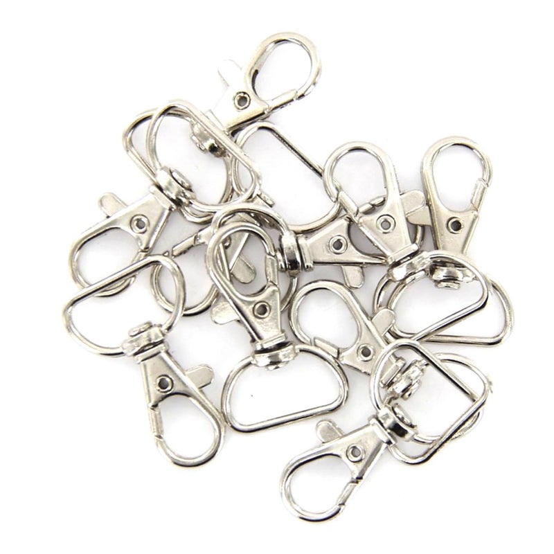 10Pcs Metal Lobster Claw Snap Hooks Swivel Keychain 25mm Silver DIY Craft Accessory - Image 2