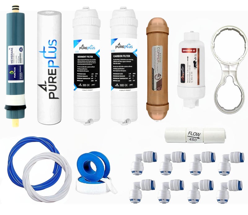 Pure Plus Pureplus RO Complete 80 GPD RO Water Purifier Service Kit filter Suitable for All Type of Water Purifier Complete kit of Copper,Carbon and sediment Solid Filter Cartridge - Image 5