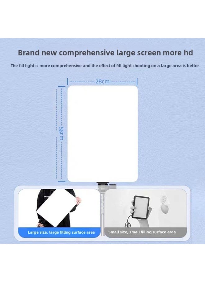 General 16 Inch 19 Inch 24 Inch Large Screen Flat Panel Lamp Photography Live Fill Light Full Screen Overhead Bracket Light Beauty Lamp-Specifications:32inch Flat Fill Light + 2.1m Thickened Tripod  - Image 5
