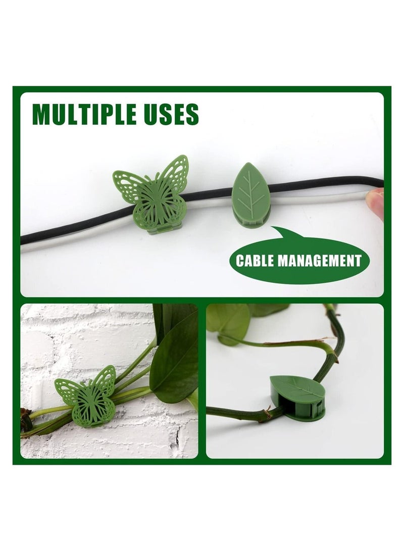 Y&D Plant Clips for Climbing, 30pcs Plastic Vine Leaf Butterfly Style Wall Fixture Clips, Invisible Self-Adhesive Hooks Plants Support Holder, Supporting Stems Grow Upright, Vines Traction - Image 4