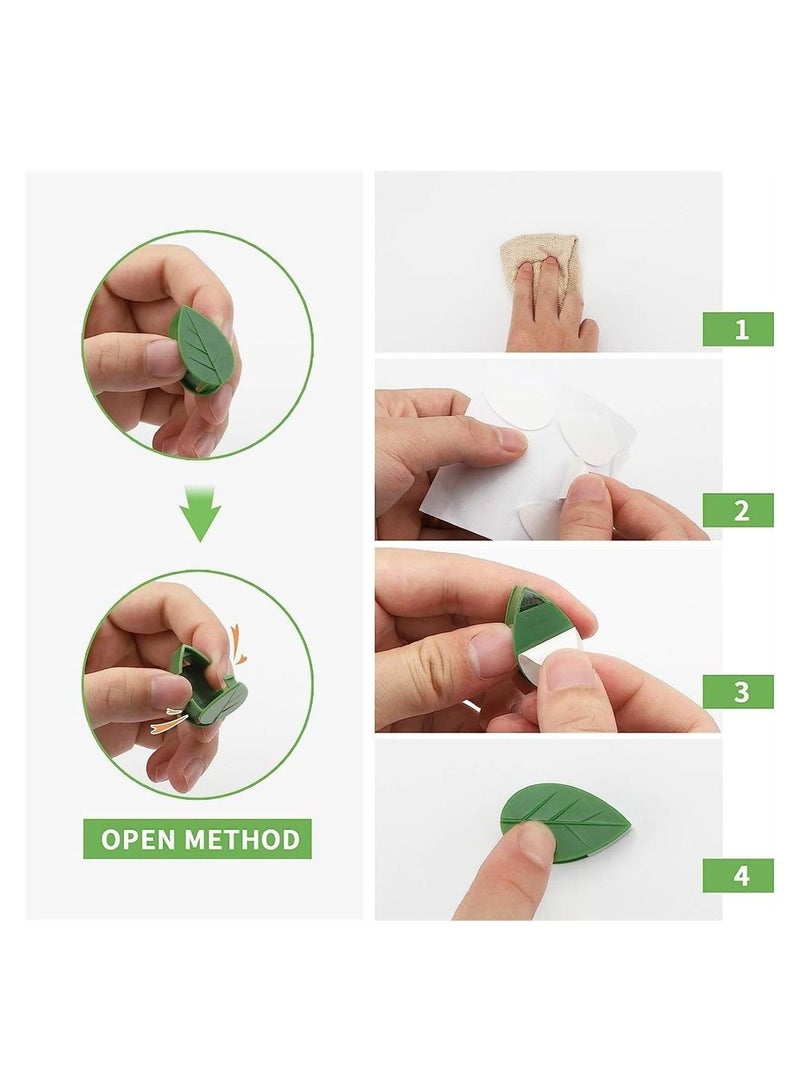 Y&D Plant Clips for Climbing, 30pcs Plastic Vine Leaf Butterfly Style Wall Fixture Clips, Invisible Self-Adhesive Hooks Plants Support Holder, Supporting Stems Grow Upright, Vines Traction - Image 2