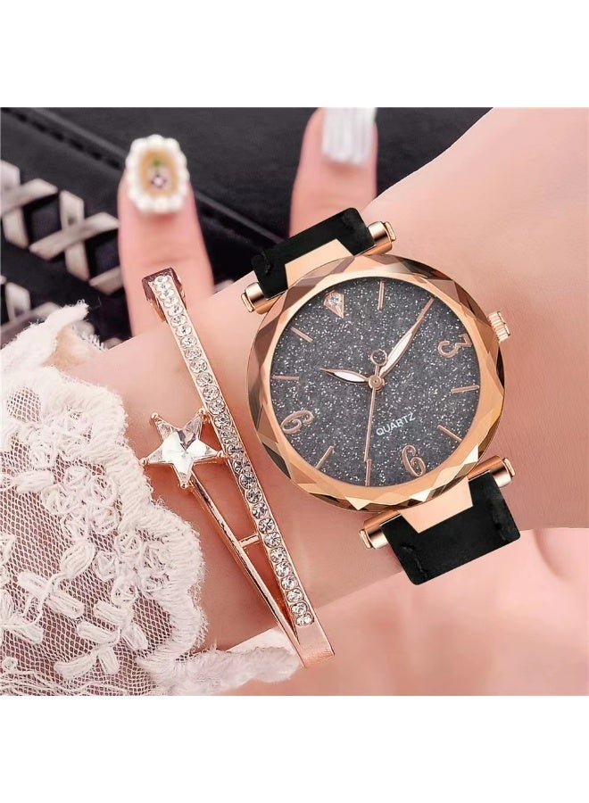 QUARTZ Womens Watch Gifts Set with Bracelet for Lady Female Girls Minimalist Slim Thin Casual Dress Analog Quartz Wrist Watches - Image 1