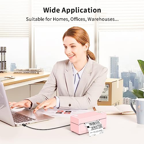 JADENS Bluetooth Thermal Label Printer 4x6, Pink Wireless Shipping Label Printer for Small Business & Packages, Compatible with iOS, Android, Mac, Windows, Amazon, Etsy, Ebay, Shopify - Image 5
