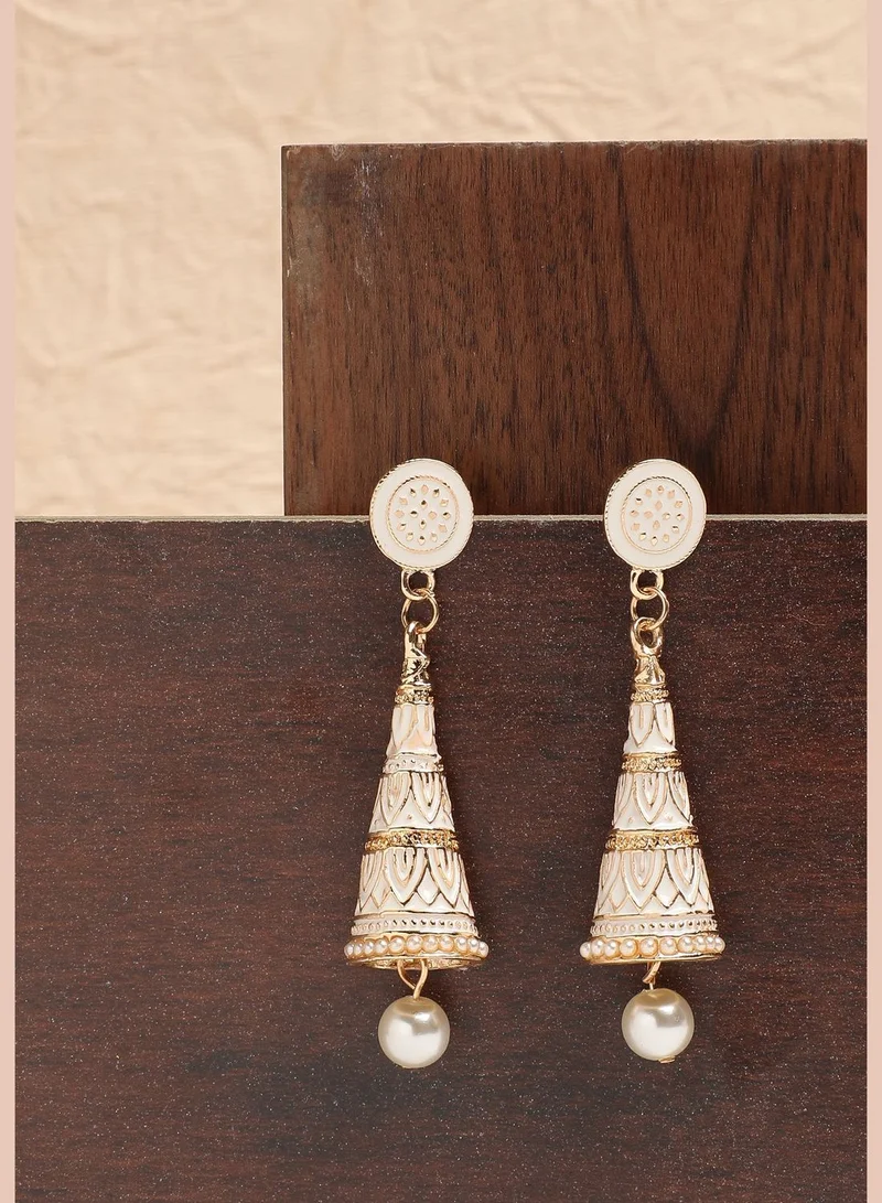 SOHI Gold Plated Designer Stone Drop Earring