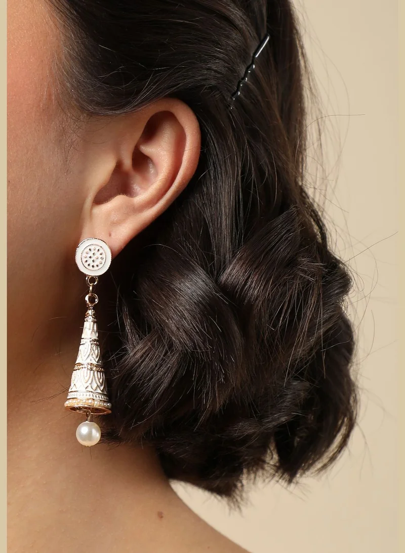 SOHI Gold Plated Designer Stone Drop Earring