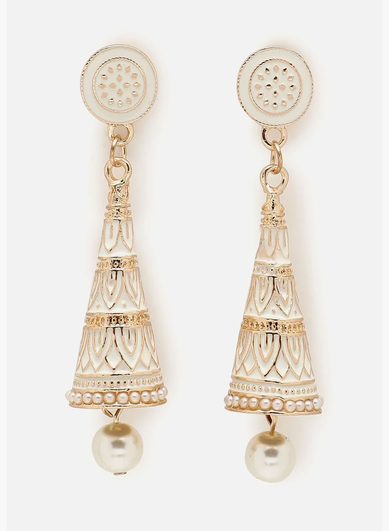 SOHI Gold Plated Designer Stone Drop Earring