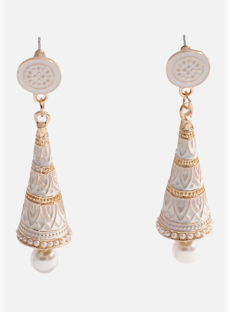 SOHI Gold Plated Designer Stone Drop Earring