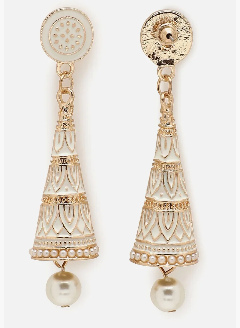 SOHI Gold Plated Designer Stone Drop Earring