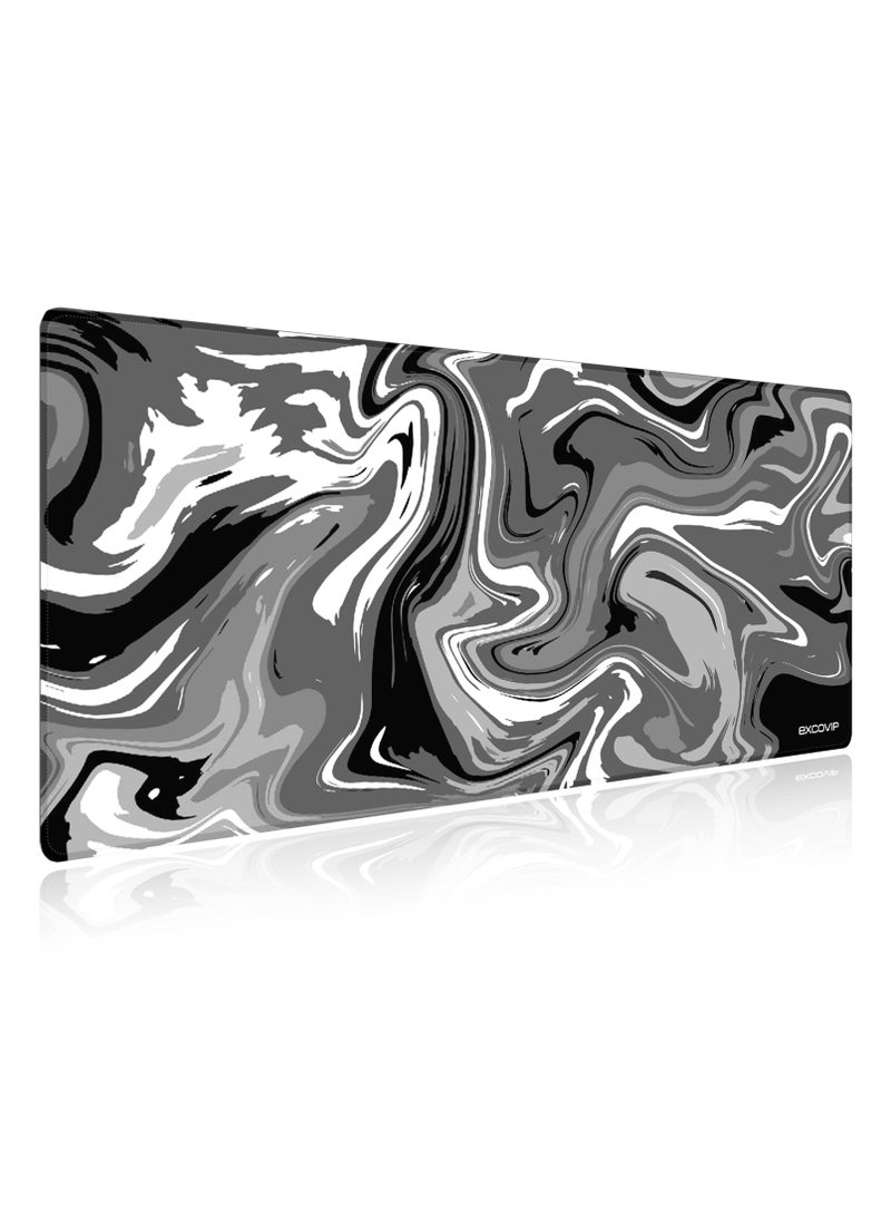 excovip Large Gaming Mouse Pad Anti-Skid Mousepad Large Keyboard Mouse Pad Desk Mat with Stitched Edges 700x300mm Grey and Black - Image 1
