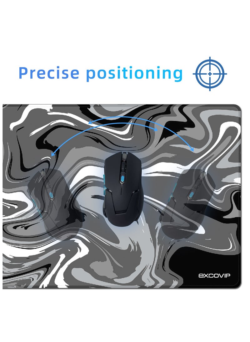 excovip Large Gaming Mouse Pad Anti-Skid Mousepad Large Keyboard Mouse Pad Desk Mat with Stitched Edges 700x300mm Grey and Black - Image 3