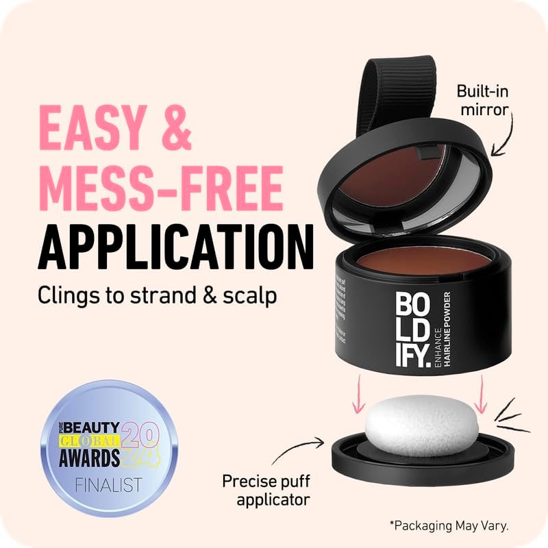 Boldify Hairline Powder + Shampoo: Bundle: Root Touchup Hair Loss Powder and Natural Volumizing Shampoo for Fine Hair (Auburn) - Image 5