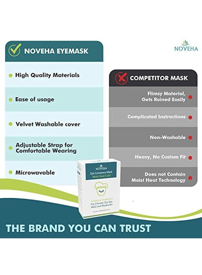 NOVEHA EXPRESS Warm Compress Individual Eye Mask | Moist Hot Technology For Sensitive Dry Eyes - Relieves Stye & Pink Eye - Reusable Heat Water Treatment for Irritated Eyes and Eyelid Lumps - Image 5