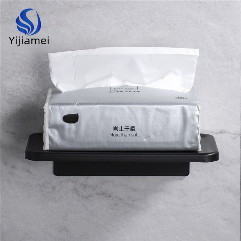 White Toilet Tissue Holer Cross-border Punch-free Bathroom Storage Mobile Phone Shelf Space Aluminum Toilet Roll Paper Holer(Aluminum Nordic mobile phone holder-G white) - Image 5