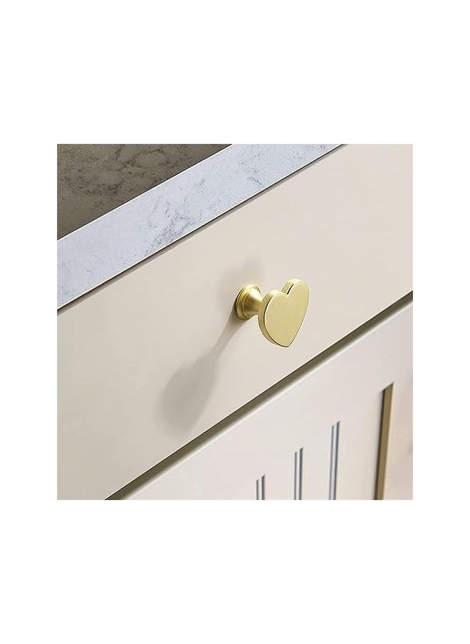PROMASS promass Heart Shape Brass Drawer Knobs, Zinc Alloy Cabinet Pulls for Kitchen, Bathroom & Closet, Modern 6 pcs Hardware Set  - Image 3