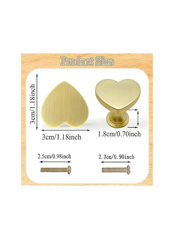 PROMASS promass Heart Shape Brass Drawer Knobs, Zinc Alloy Cabinet Pulls for Kitchen, Bathroom & Closet, Modern 6 pcs Hardware Set  - Image 2
