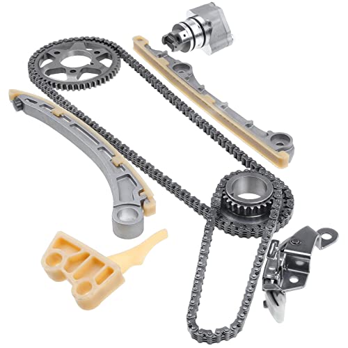 A-Premium Set of 9PCS Engine Timing Chain Kit W/Tensioner & Guide & Sprocket [fits DOHC, 4Cyl 2.0L 2.2L] Compatible with Honda S2000 2000 2001 2002 2003 [2.0L] & S2000 2004 2005 2006 2007 2009 [2.2L] - Image 1