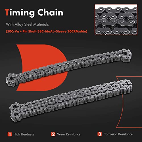 A-Premium Set of 9PCS Engine Timing Chain Kit W/Tensioner & Guide & Sprocket [fits DOHC, 4Cyl 2.0L 2.2L] Compatible with Honda S2000 2000 2001 2002 2003 [2.0L] & S2000 2004 2005 2006 2007 2009 [2.2L] - Image 4