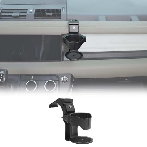 HIRUFAIT Dashboard Cup Holder Compatible with Lnd Rover Defender 90110130 20202025 Accessories Cup Holder Expander for LR Defender 2024 Black Cup Drink Holder 1Pcs Style B Dashboard - Image 1