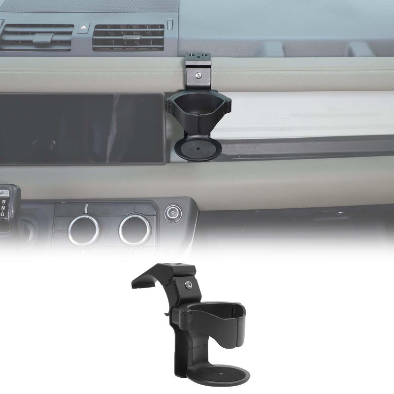 HIRUFAIT Dashboard Cup Holder Compatible with Lnd Rover Defender 90110130 20202025 Accessories Cup Holder Expander for LR Defender 2024 Black Cup Drink Holder 1Pcs Style B Dashboard - Image 2