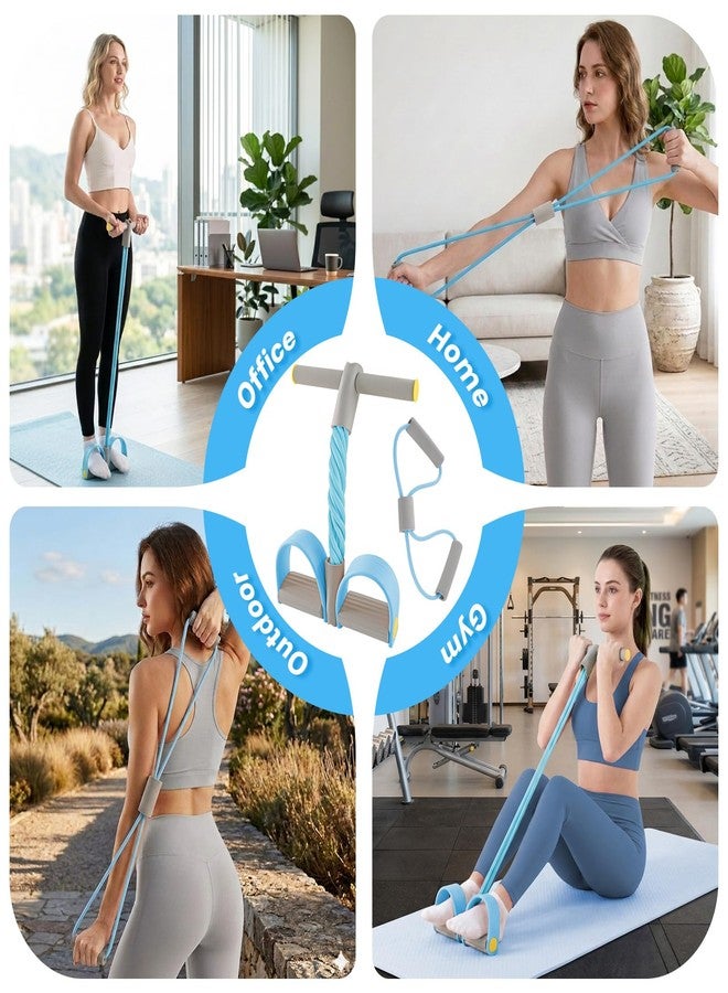 Asnomy Band Set - 8-Tubes Pedal Resistance Band with Handle, Ankle Resistance Band with Figure 8 Resistance Band for Strength Exercises, Training for Stretching The Abdomen,Waist,Arms and Legs - Image 4