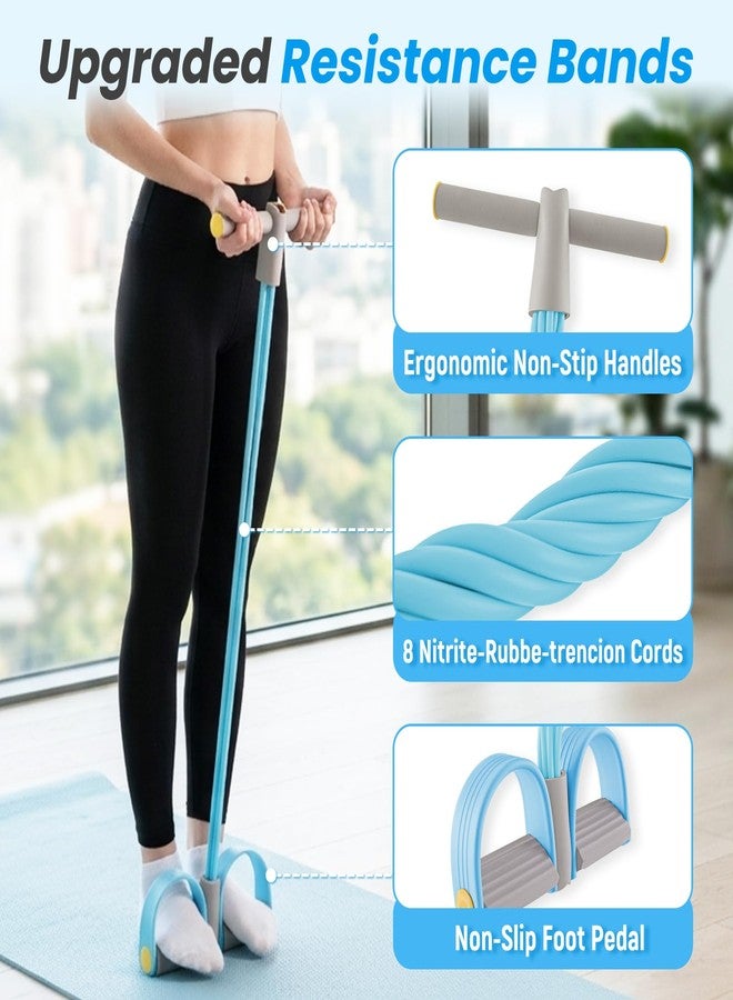 Asnomy Band Set - 8-Tubes Pedal Resistance Band with Handle, Ankle Resistance Band with Figure 8 Resistance Band for Strength Exercises, Training for Stretching The Abdomen,Waist,Arms and Legs - Image 3