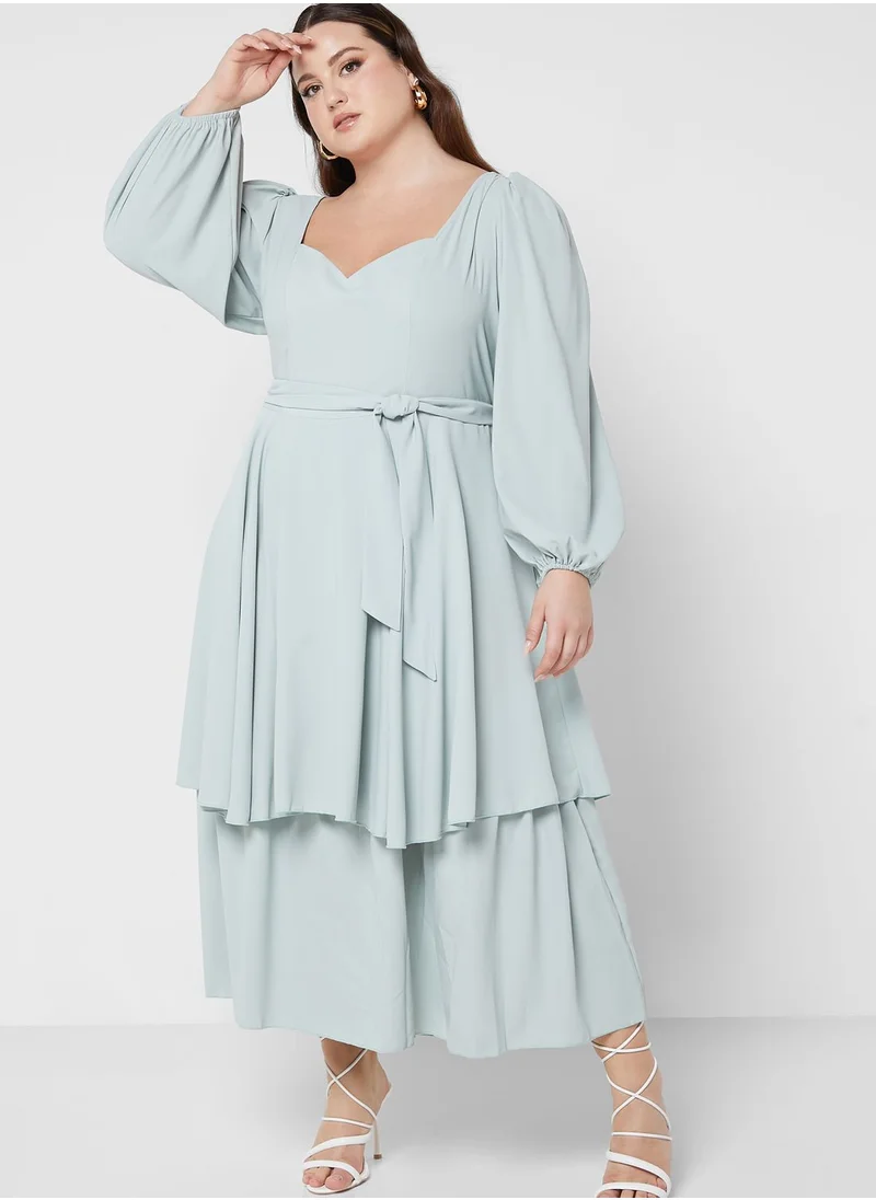 Ella Plus Layered Fit & Flare Dress