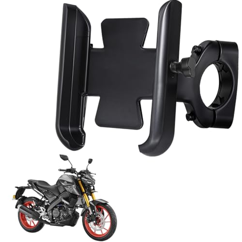 WHIPONE CNC Metal Bike Mobile Holder Compatible for Yamaha MT 15 V2, 360° Rotation Phone Mount Cradle for Bicycle & Motorcycle, Handlebar for All Smartphones, Anti-Slip, Full Grip (Black) - Image 1