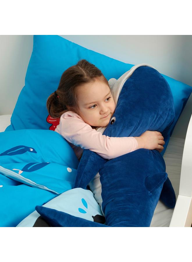 زبون لعبة ناعمة، الحوت الأزرق، 100 سم - Image 3