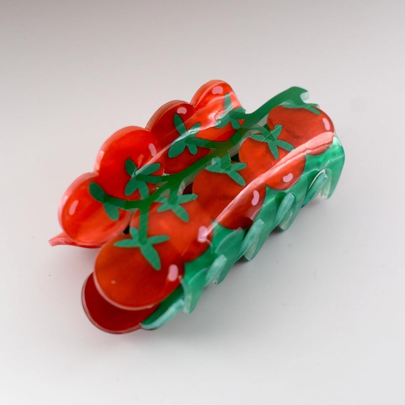 Tomato Shape Hair Claw Clip Dopamine Fruit NonSlip Hair Accessories 32 X 2 for Thin Hair Women Girls Red Tomato