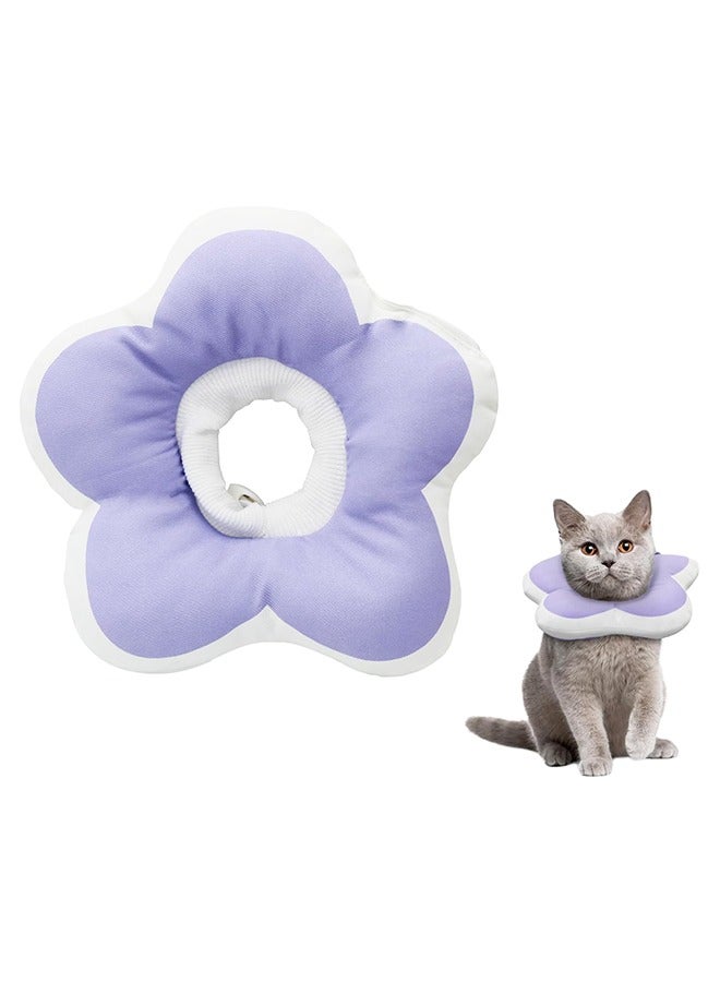 Generic Cute Flower Cone, Anti-Splashing Water Soft E Collar for Cats After Surgery, Neck Pillow for Cozy Sleep and Anti-Licking(S)  - Image 1