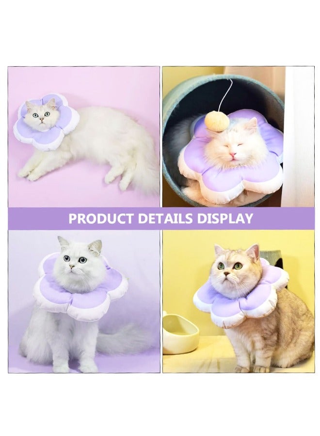 Generic Cute Flower Cone, Anti-Splashing Water Soft E Collar for Cats After Surgery, Neck Pillow for Cozy Sleep and Anti-Licking(S)  - Image 4