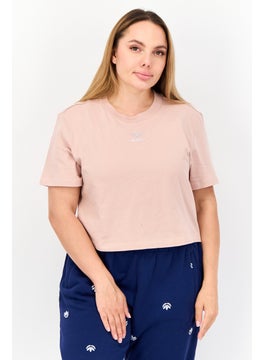 adidas Originals Women Sportswear Fit Short Sleeves Outdoors Cropped T-Shirt, Light Tan  - Image 1