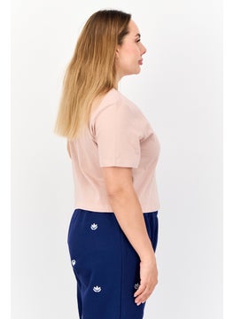 adidas Originals Women Sportswear Fit Short Sleeves Outdoors Cropped T-Shirt, Light Tan  - Image 2