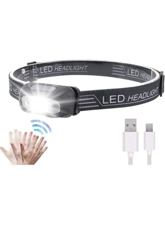 Led XPG2 500 Lumens Rechargeable Sensor LED Headlamp for Running, Cycling, Fishing, Camping, Hiking for Kids with Charging Cable - Image 4