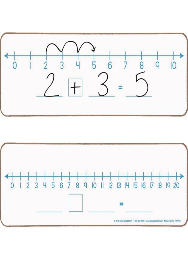 Really Good Stuff Number Line Dry Erase Boards - Two-Sided Boards Feature 0-10 Number Line On One Side, 0-20 On The Other, Write and Wipe, 12”x4” (Set of 6), Number Line for Students - Image 1