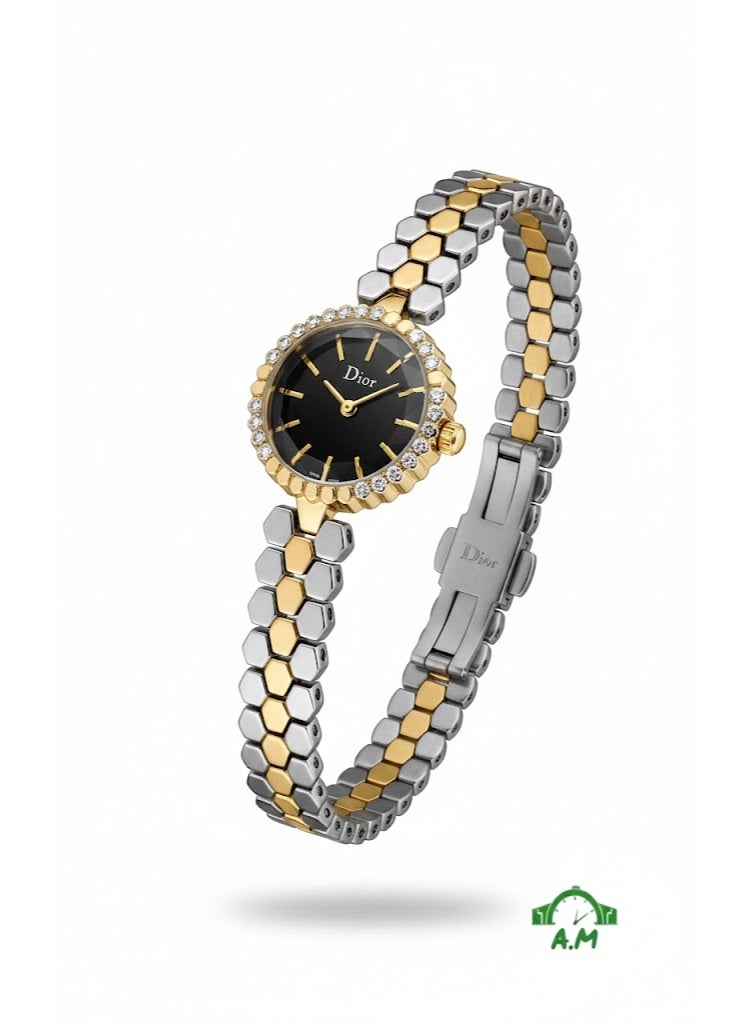 Dior Women’s Two-Tone Stainless Steel Bracelet Watch with Black Dial