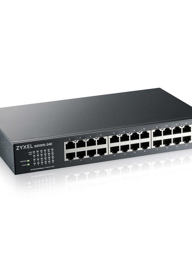 Zyxel 24-Port GbE Smart Hybrid Mode Switch | Standalone or Nebula Cloud | Rackmount | Fanless [GS1915 - 24E] - Image 1